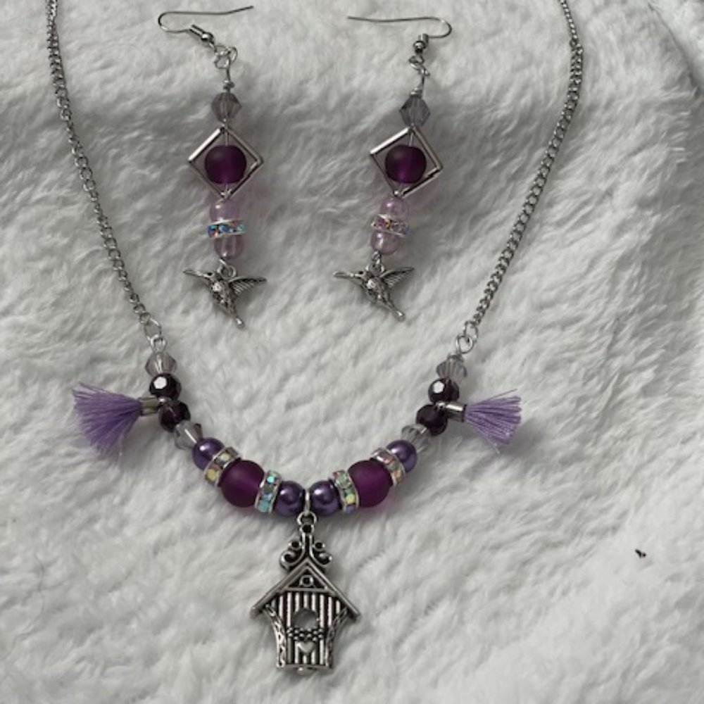 Birdhouse jewelry set